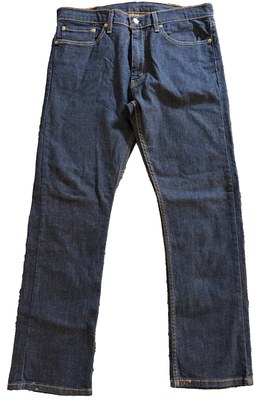 Levi's 513 Mens Jeans 34x30 Slim Straight Leg Dark Wash Blue Denim Premium